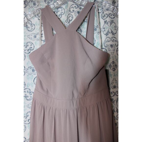 Lulus Air of Romance‎ Taupe Maxi Dress NWT Size Medium Lined Zip Sleeveless - Picture 2 of 8